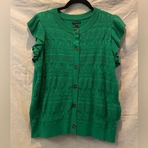 Who What Wear Emerald Button-Up Cardigan